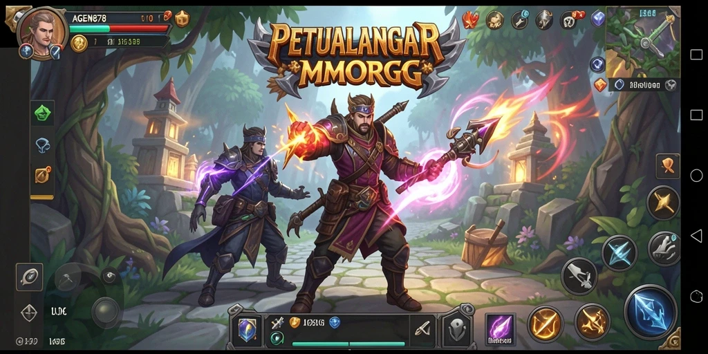 Screenshot utama AGEN878 menampilkan momen aksi seru dalam petualangan MMORPG.