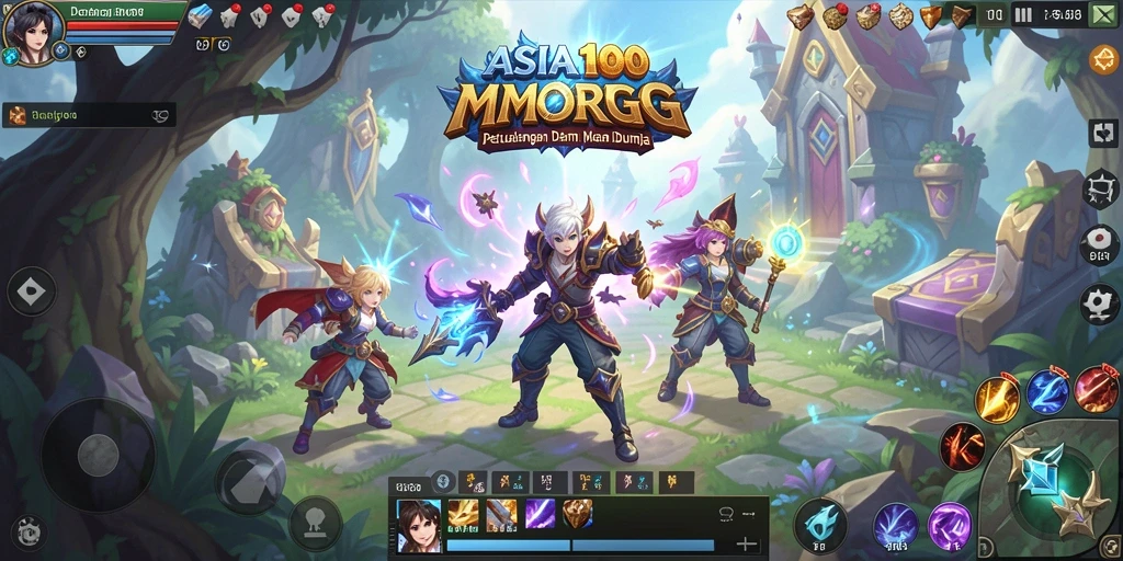 Tampilan gameplay <strong>ASIA100</strong> yang menampilkan aksi seru dalam dunia MMORPG.