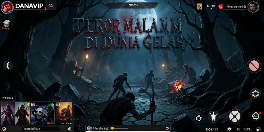 Screenshot gameplay yang menampilkan kegelapan dan teror di DANAVIP.