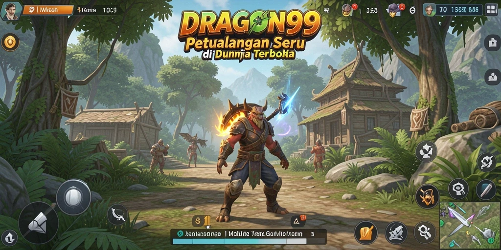 Screenshot gameplay DRAGON99 dengan dunia terbuka yang luas dan indah.