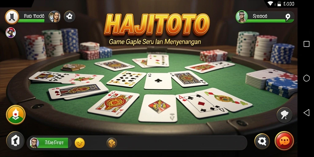 Tampilan gameplay seru dalam HAJITOTO game Gaple.