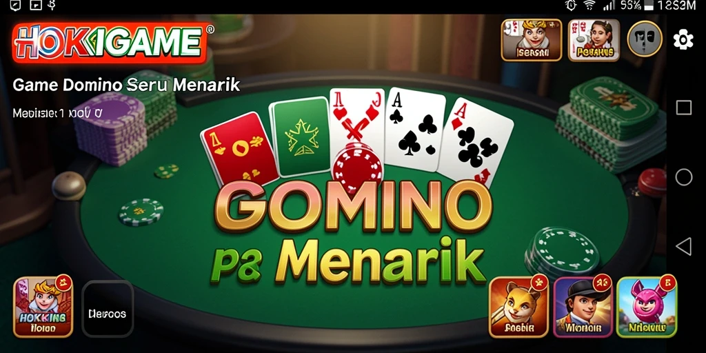 Tampilan screenshot HOKIGAME menampilkan gameplay Domino yang seru dan interaktif.