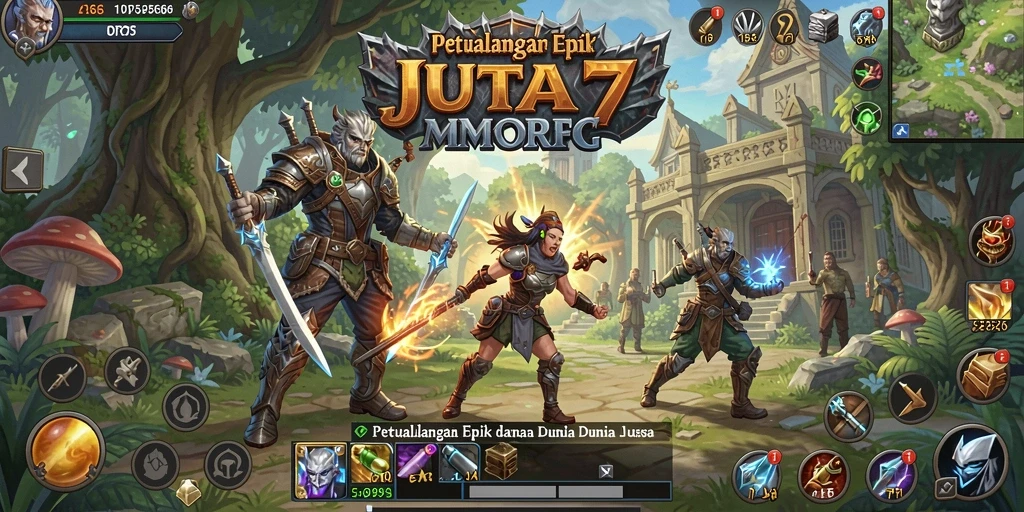 Screenshot gameplay JUTA7 yang menampilkan pertarungan epik antar pemain.