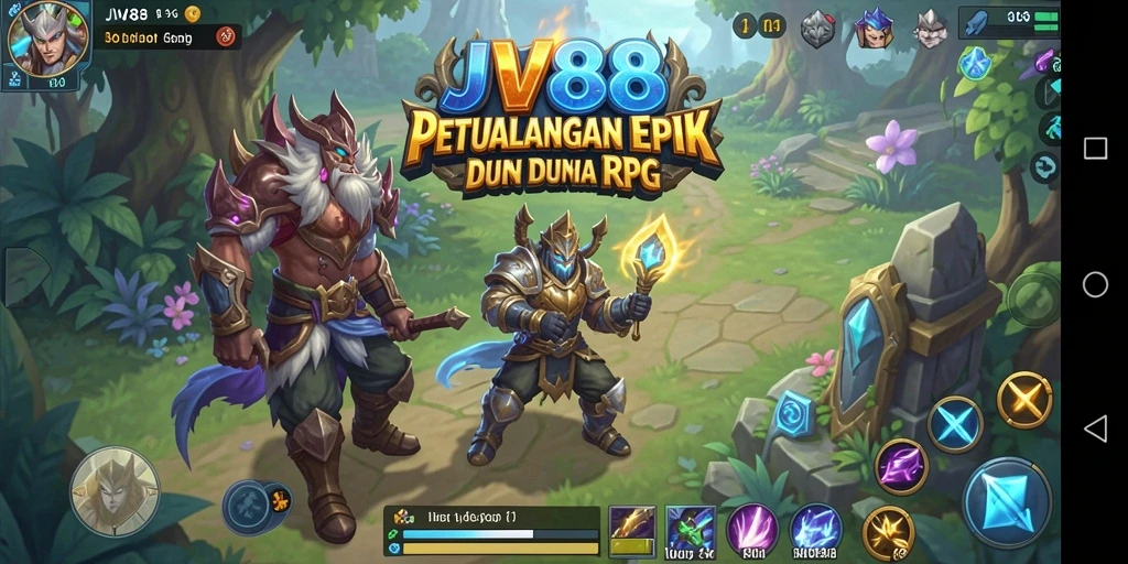 Tampilan gameplay JV88 yang mendebarkan dalam pertempuran RPG.