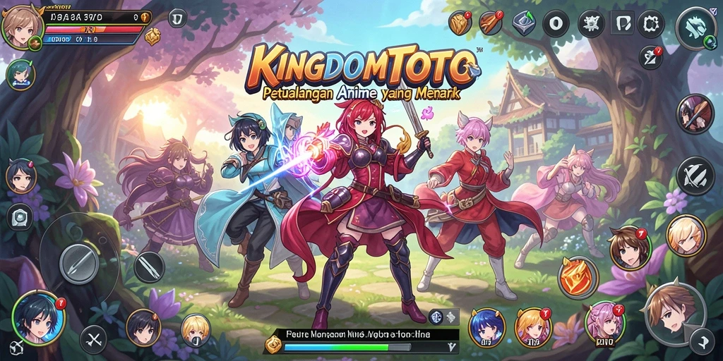 Screenshot KINGDOMTOTO menunjukkan aksi penuh warna dalam dunia Anime.