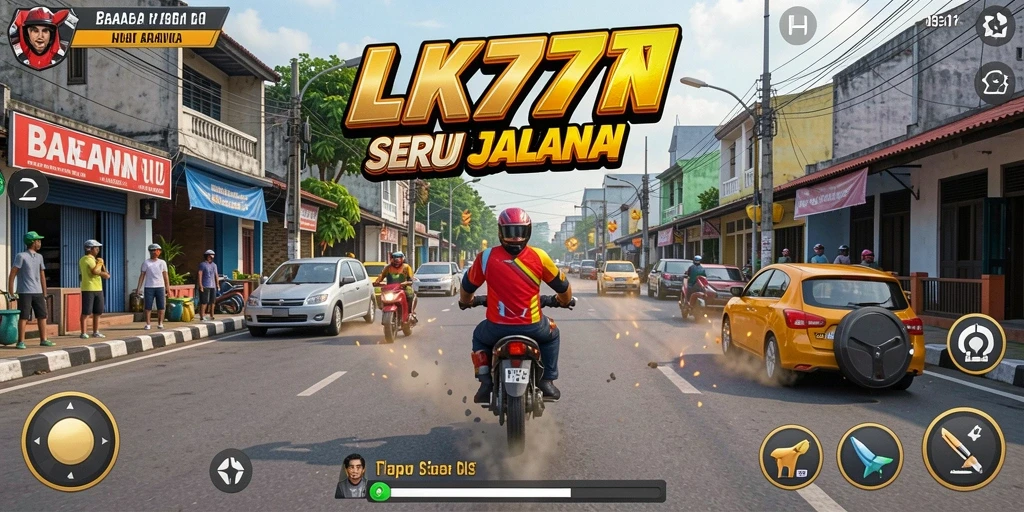 Tampilan seru gameplay LK777 dengan aksi balapan yang mendebarkan.