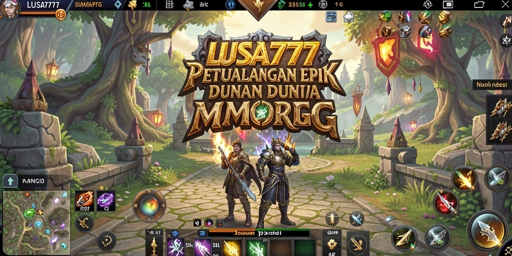 Screenshot LUSA777 yang menunjukkan pemain bertarung melawan monster dalam dunia MMORPG