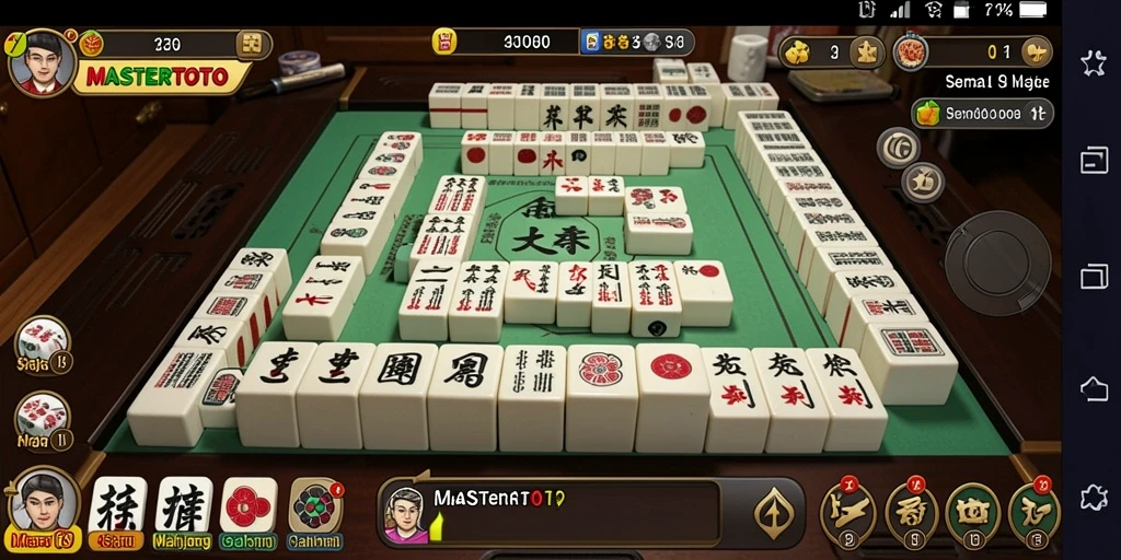 Tampilan gameplay seru pada MASTERTOTO yang menampilkan Mahjong.