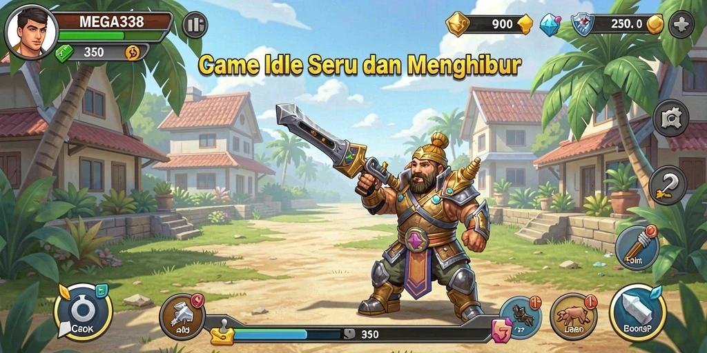 Tampilan gameplay MEGA338 yang menarik dalam mode Idle.
