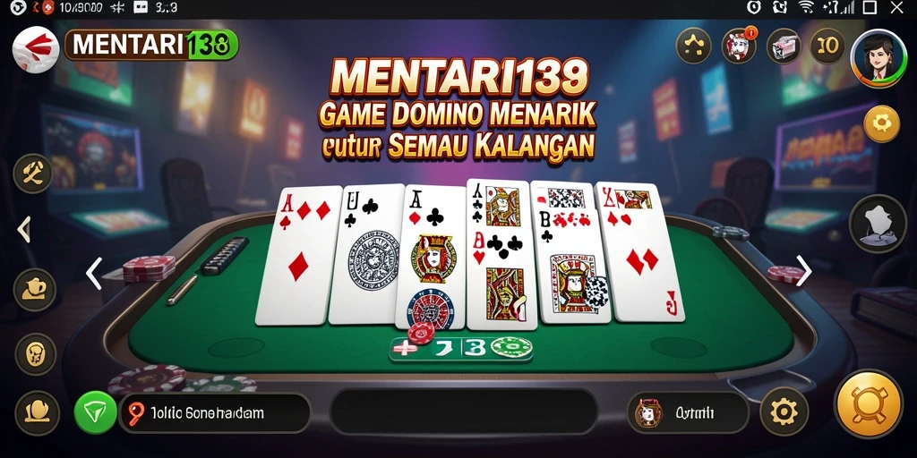 Tampilan gameplay Domino MENTARI138 yang menarik dan seru.