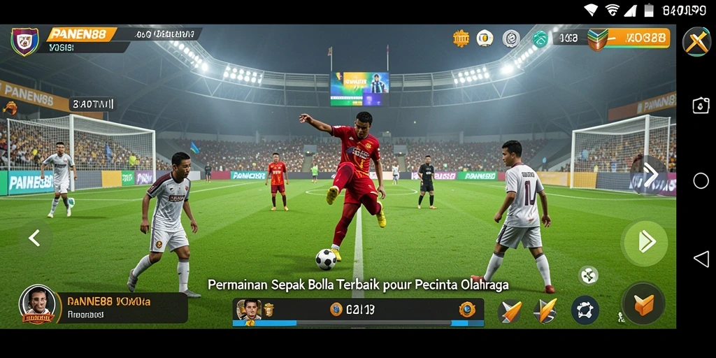 Tampilan gameplay seru dalam PANEN88 saat mencetak gol.