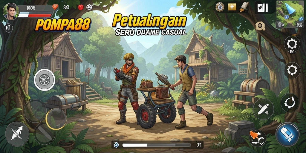 Tampilan gameplay POMPA88 yang penuh warna dan menarik.