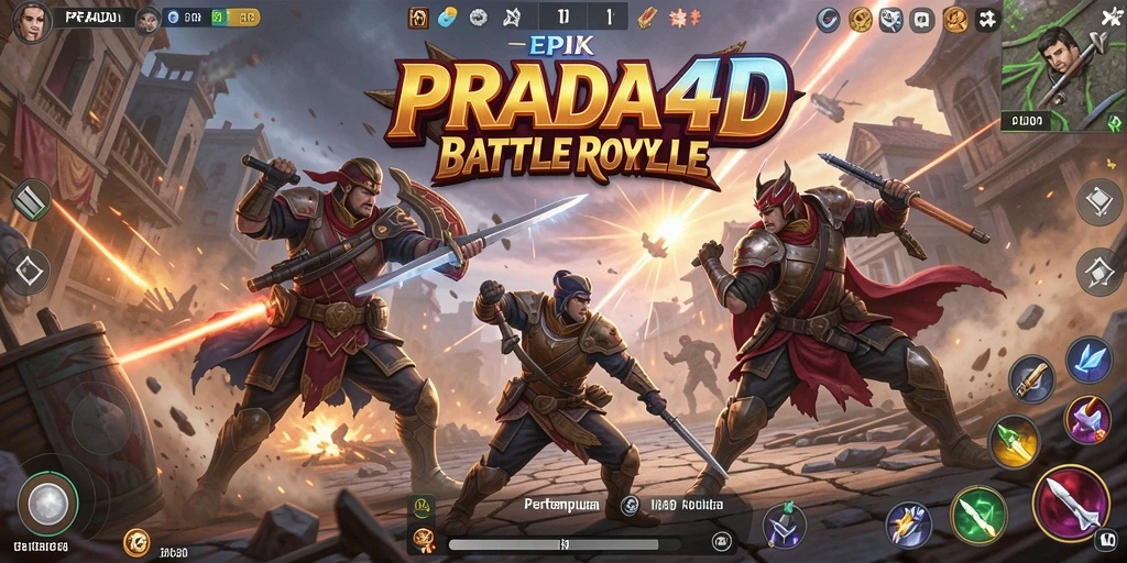 Tampilan seru gameplay PRADA4D di dunia Battle Royale.