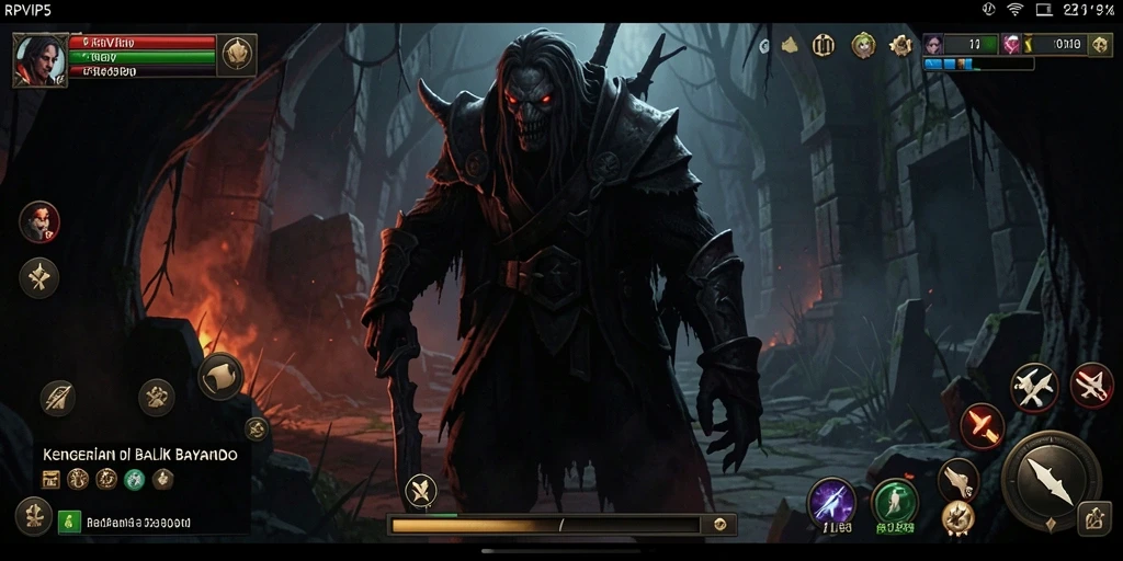 Tampilan gameplay mendebarkan di RPVIP5 menampilkan aksi horor yang intens.