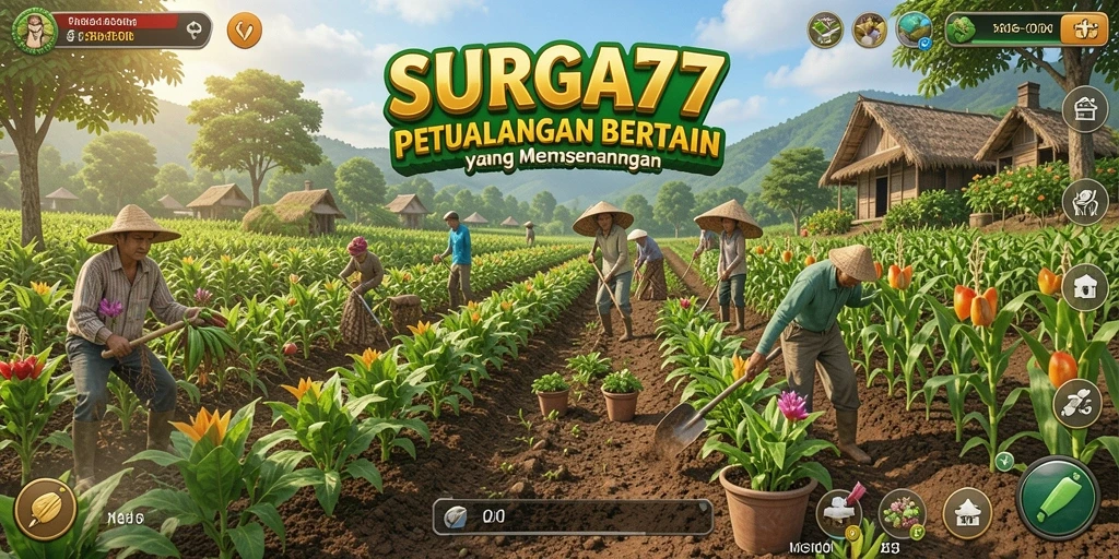 Screenshot SURGA77 menampilkan pengalaman gameplay bertani yang seru.