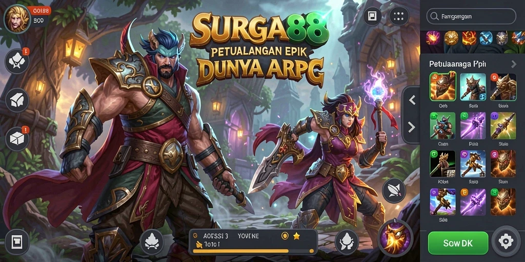 Tampilan seru gameplay ARPG SURGA88.