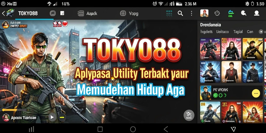 Tampilan antarmuka utama TOKYO88 yang sederhana dan intuitif.