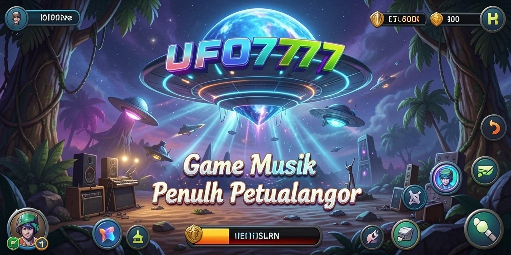Tangkapan layar UFO777 menampilkan gameplay musik yang seru dan interaktif.