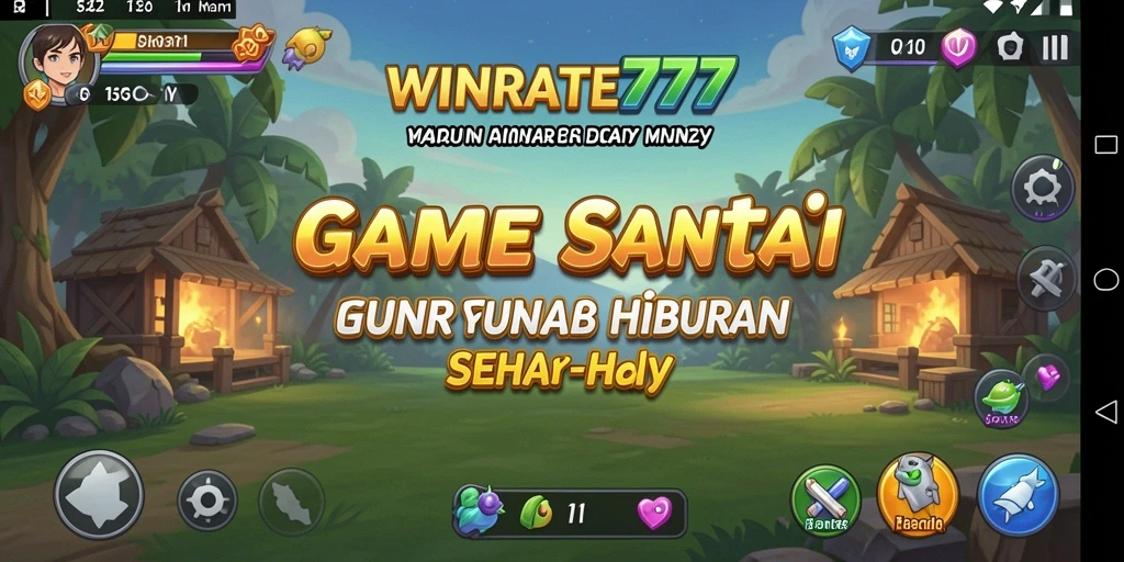 Screenshot utama WINRATE777 menampilkan gameplay yang menarik dan ceria.
